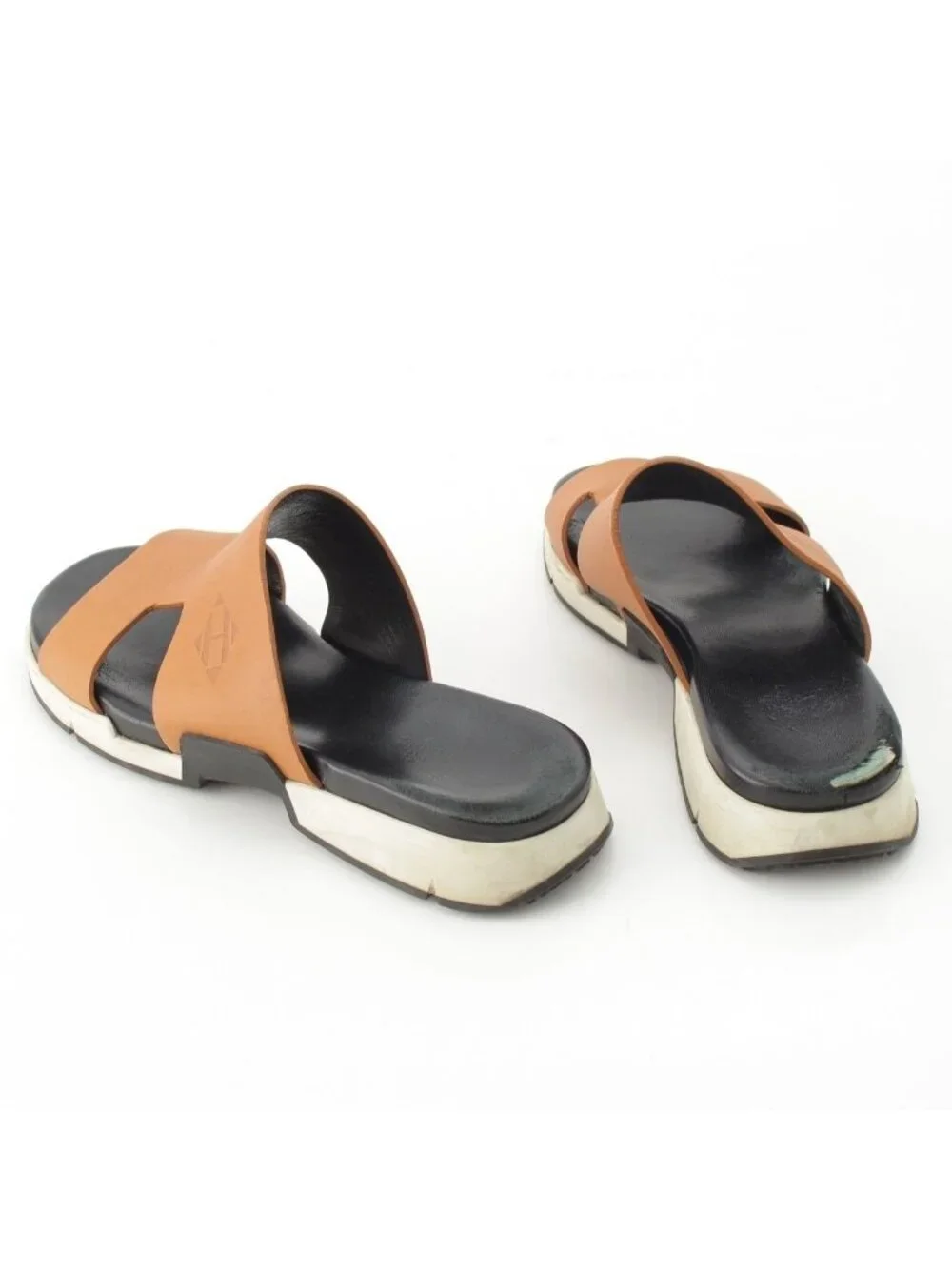 Hermes Varadero Leather Sandals Brown